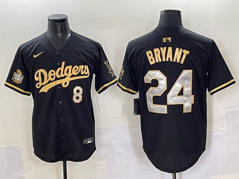 Men 2025 Los Angeles Dodgers #24 Bryant Black gold Nike MLB Jersey style 7074